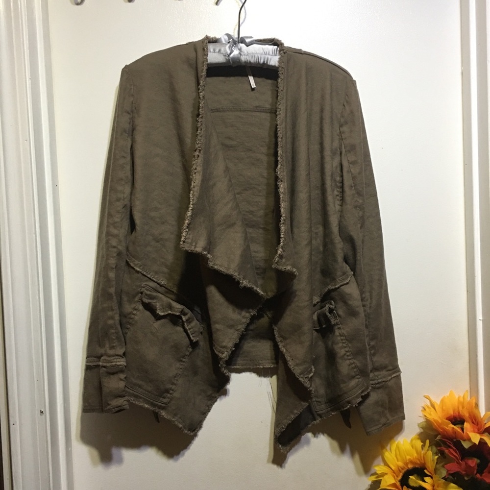 C Free People Raw Femme Linen Jacket - Picture 2 of 8